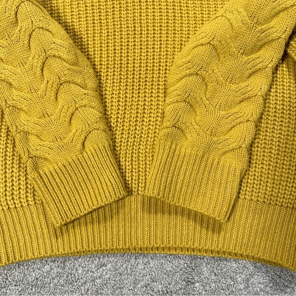 Molly Bracken Women’s Cable Knit Sweater Longsleeve Boat Neck Boho in Yellow XS - Picture 7 of 11